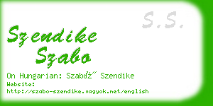 szendike szabo business card